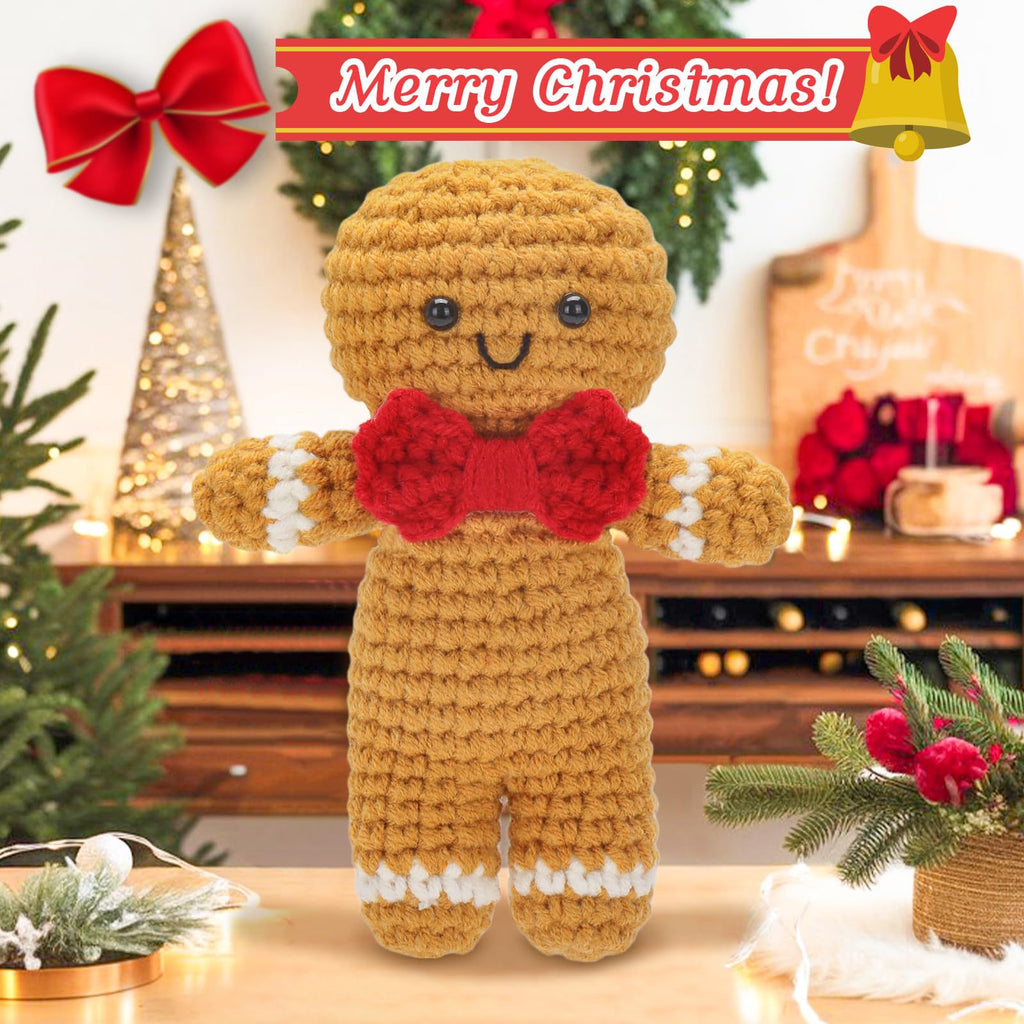 Handmade Crochet Gingerbread Man Christmas Plush