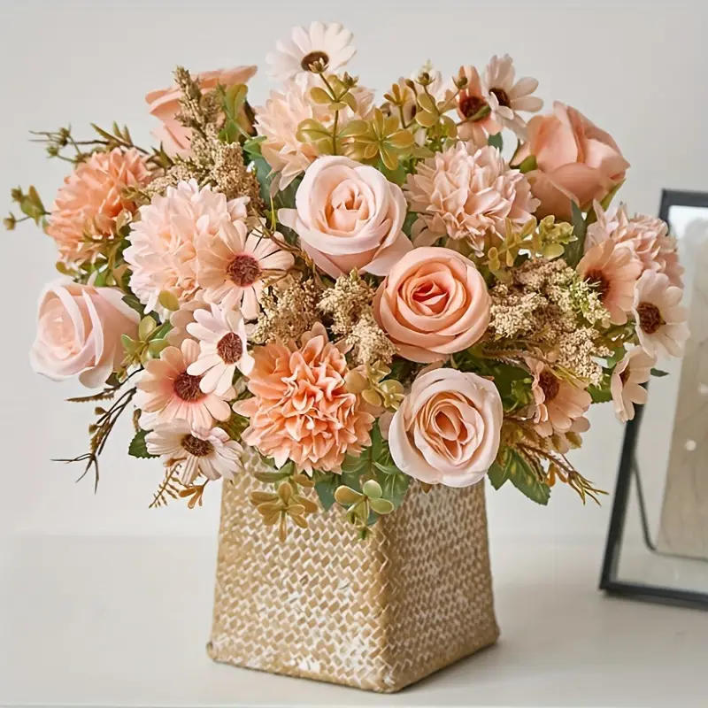 Artificial Floral Bouquet Rose Daisy Home Decor