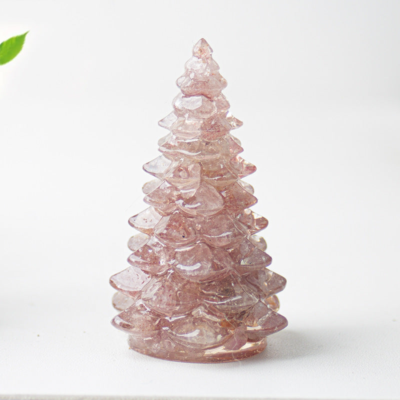 Mini Christmas Tree Resin Ornament Holiday Tabletop Decor