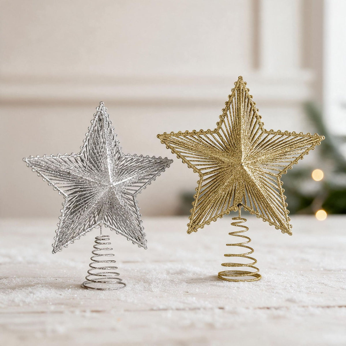 Metal Glitter Star Christmas Tree Topper Decoration