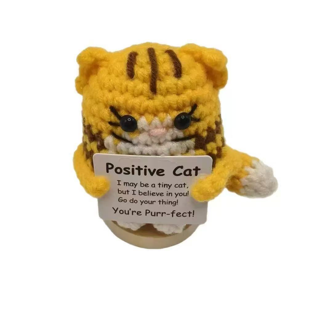 Crochet Plush Toy Cute Knitted Gift with Positive Message