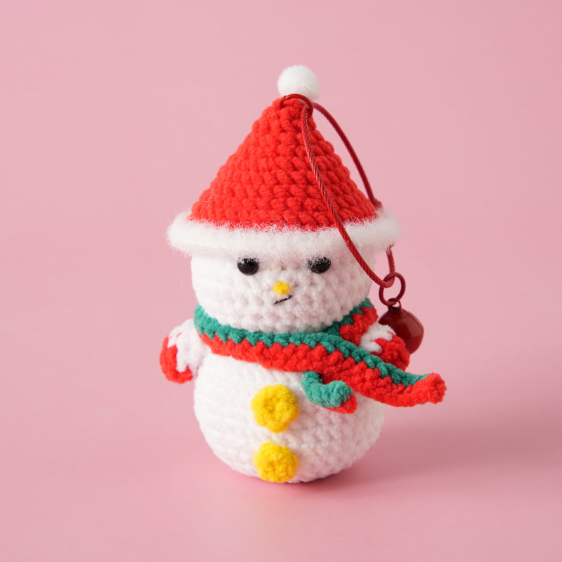 Crochet Snowman Christmas Keychain Holiday Bag Charm