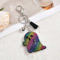 Rhinestone Ghost Keychain Tassel Halloween Bag Charm