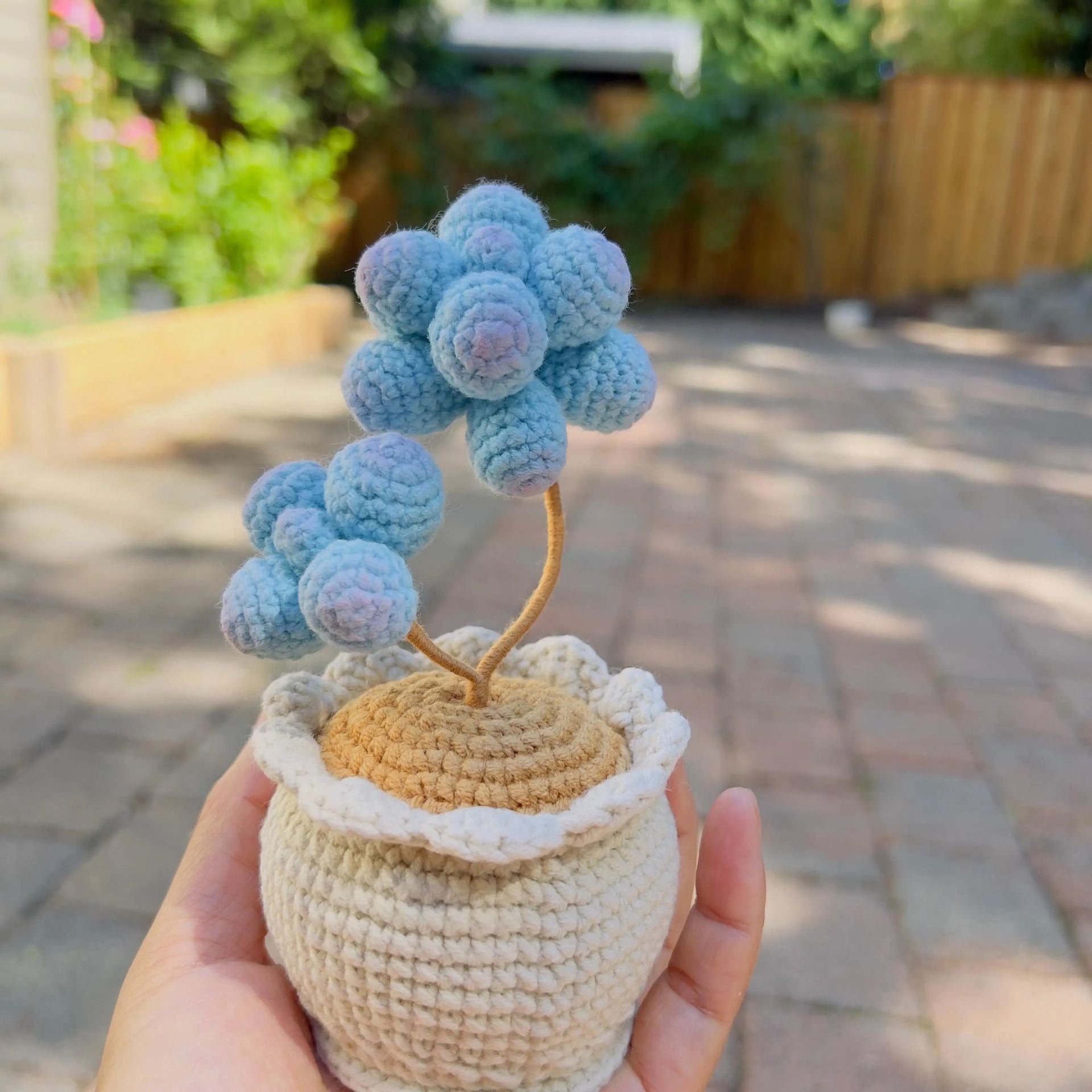 Handmade Crochet Succulent Plant Pot Desk Decor
