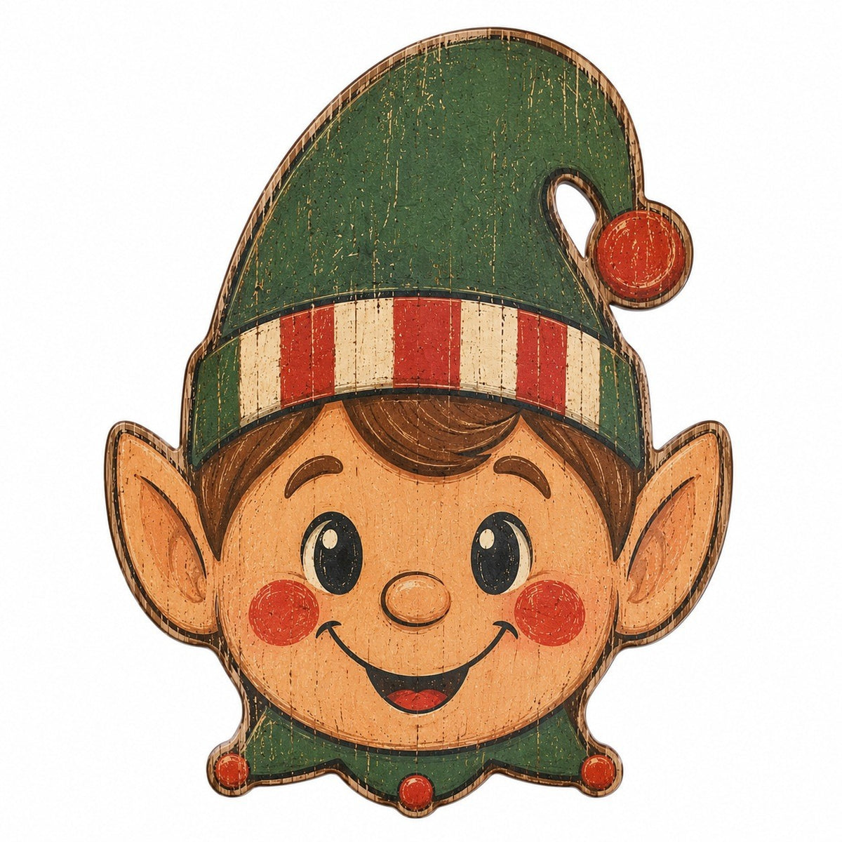 Wooden Christmas Tabletop Decor Double Sided Printed Holiday Figurine