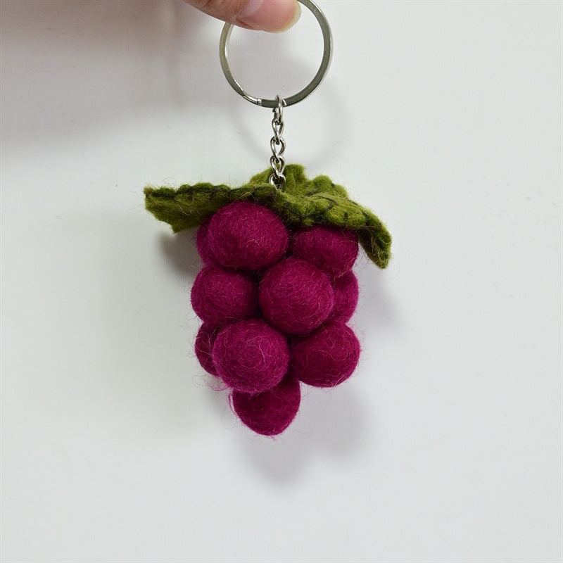 Handmade Felt Fruit Vegetable Keychain Bag Charm Ornament