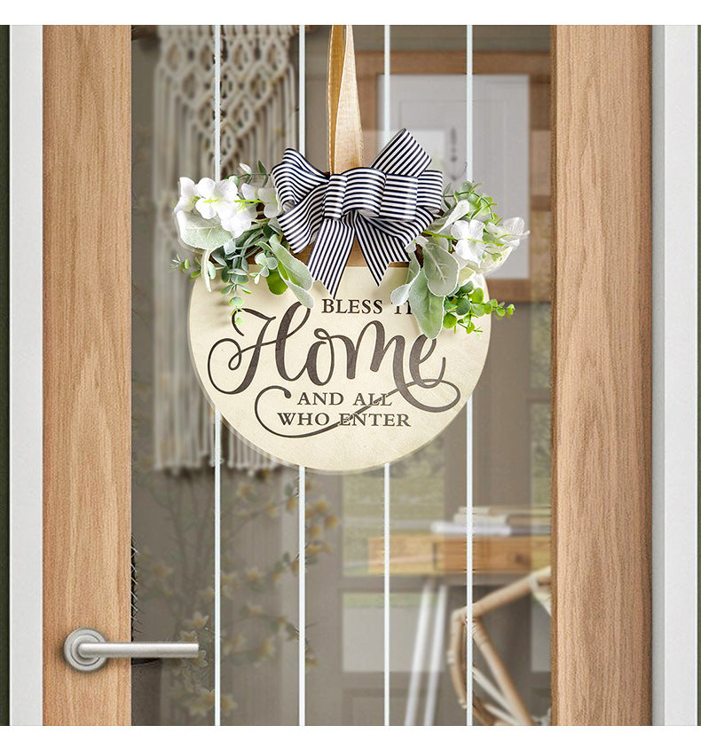 Farmhouse Welcome Front Door Wreath Hanging Decor