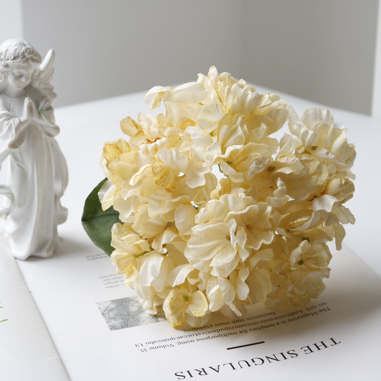 Valentine French Vintage Faux Burnt Edge Hydrangea Decor