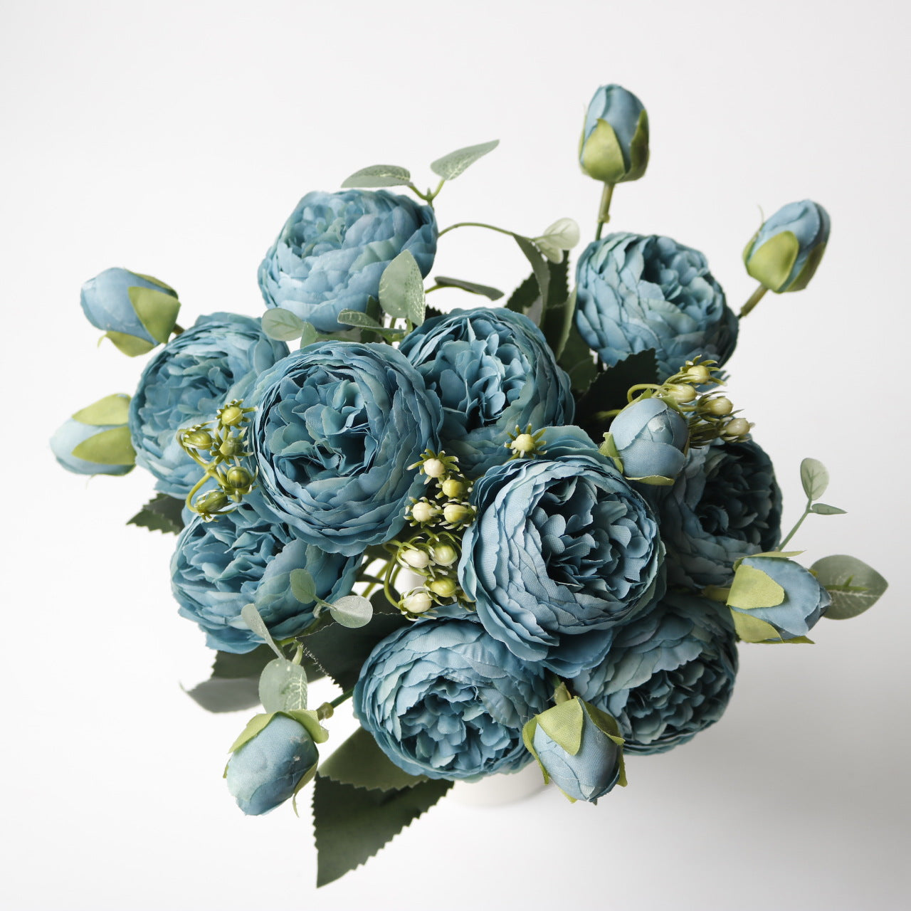 Valentine 5-Head Faux Peony Rose Floral Bouquet Decor