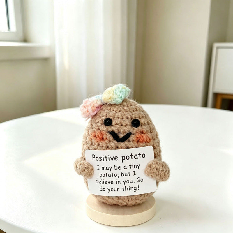 Handmade Crochet Potato Figurine Desk Ornament Home Decor