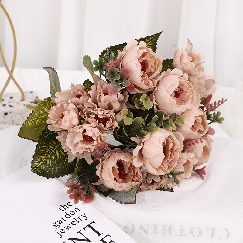 Valentine’s Day Peony Rose Artificial Flower Bouquet Decor