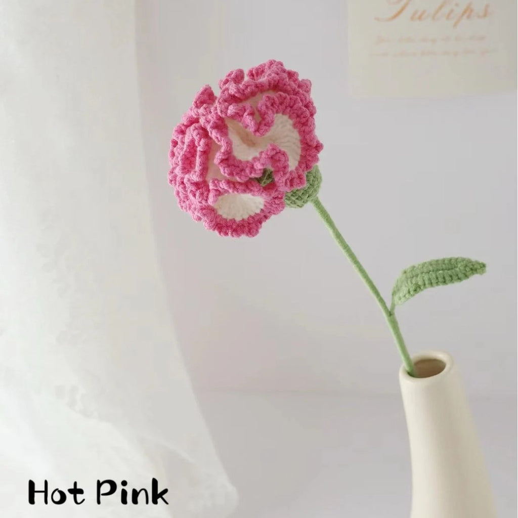 Crochet Handmade Flower Bouquet Knit Yarn Floral Decor