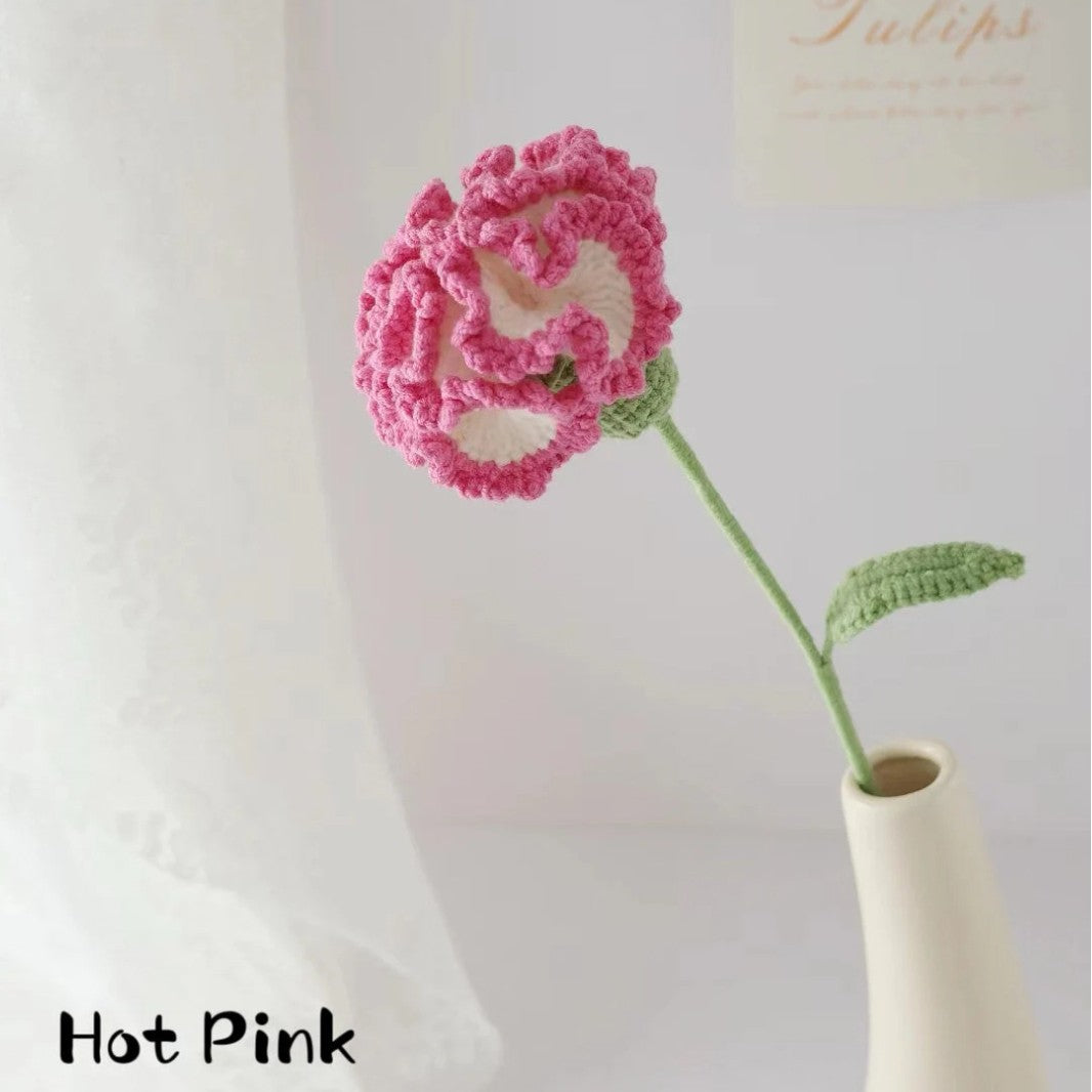 Crochet Handmade Flower Bouquet Knit Yarn Floral Decor