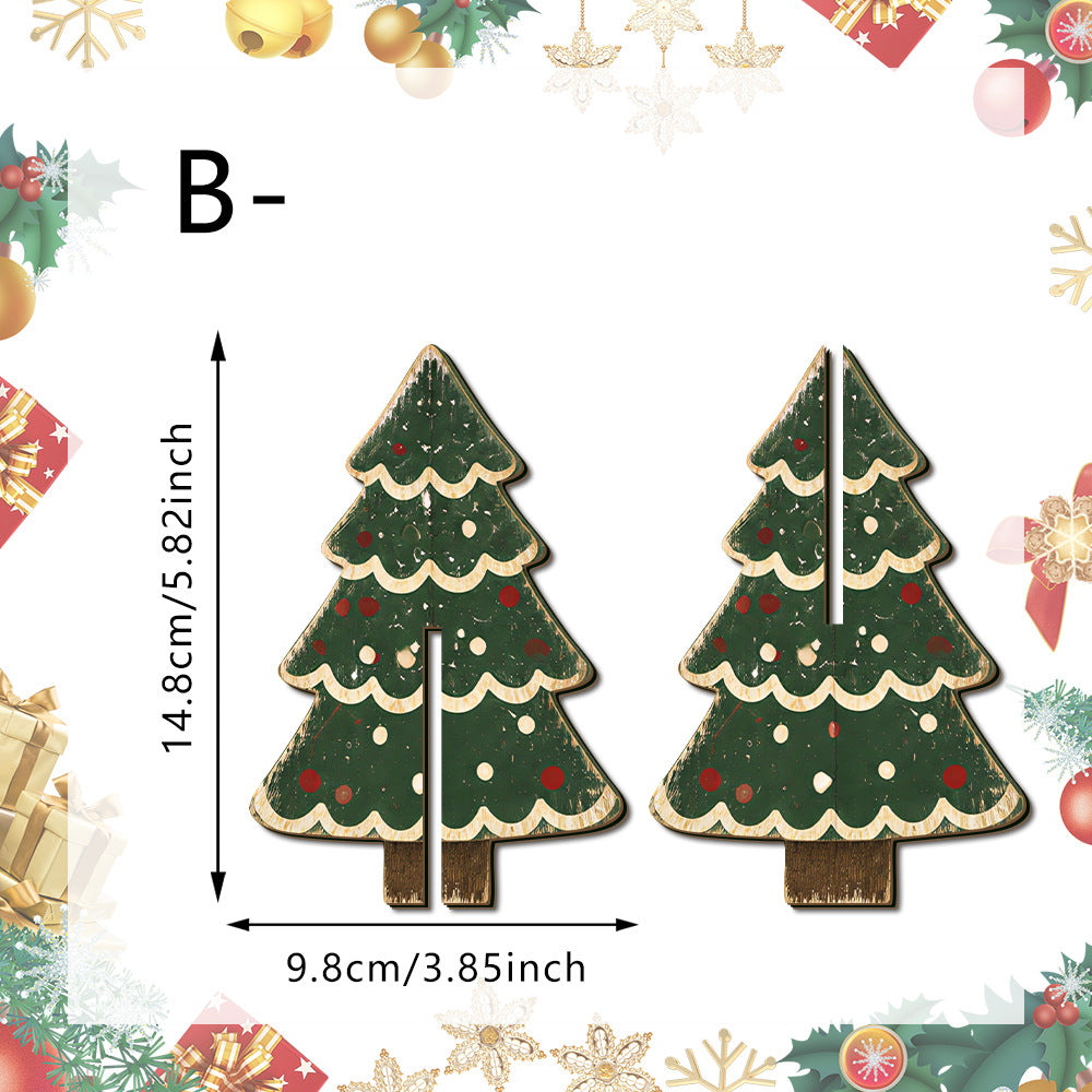 Wooden Christmas Tree Tabletop Holiday Decoration