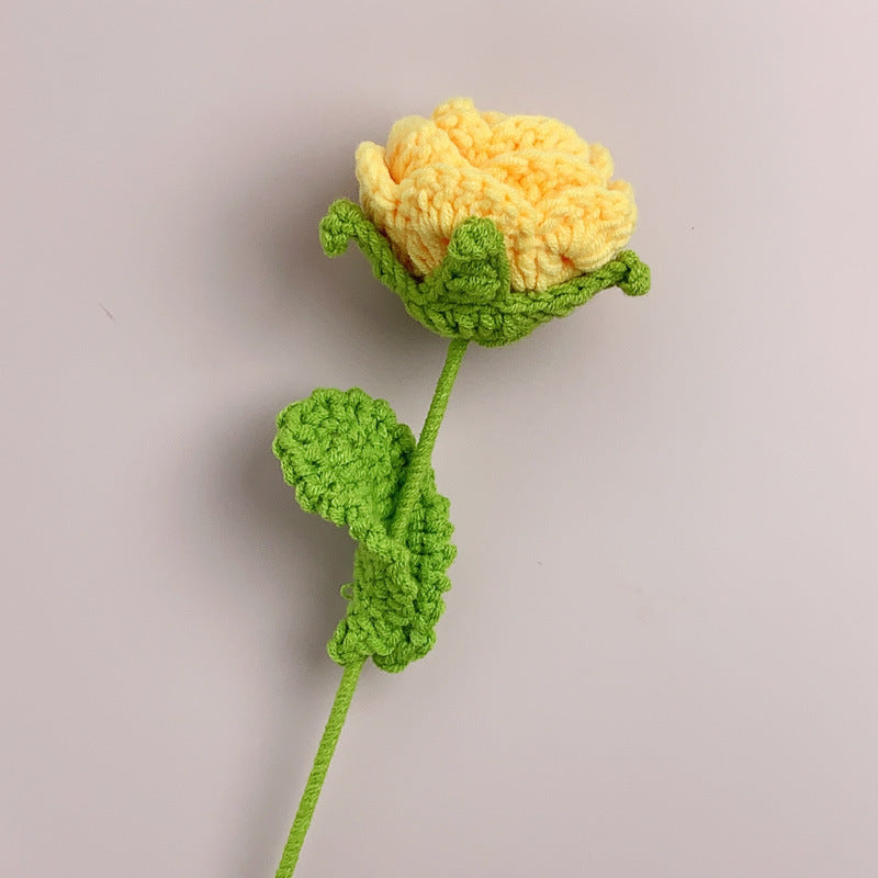 Valentine’s Day Handmade Crochet Rose Flower Decor Gift