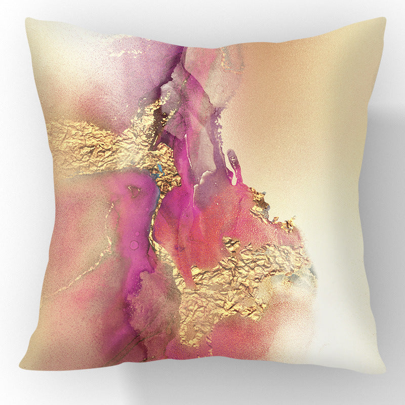 Nordic Gold Foil Abstract Velvet Throw Pillow Cover