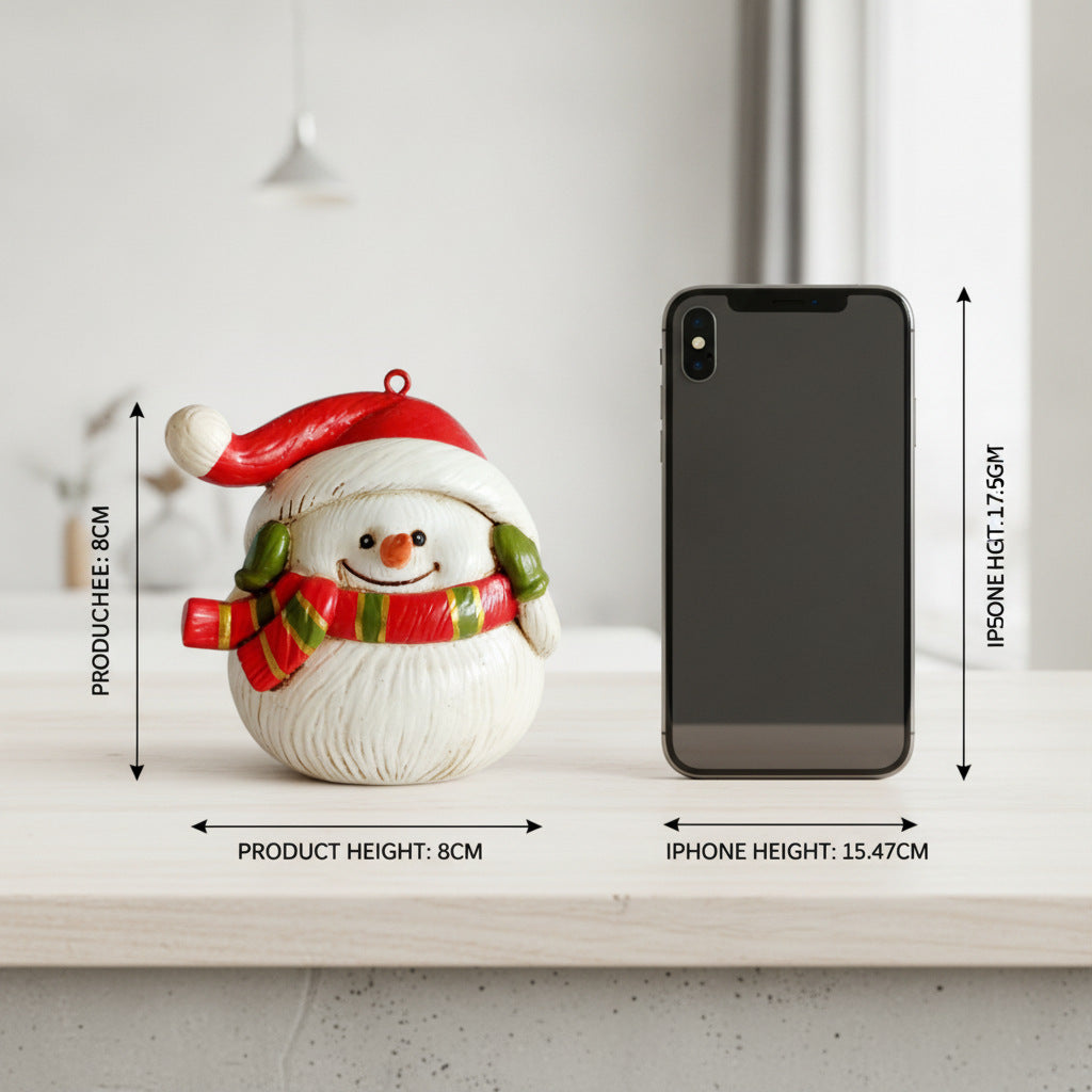 Christmas Snowman Ornament Resin Holiday Decor