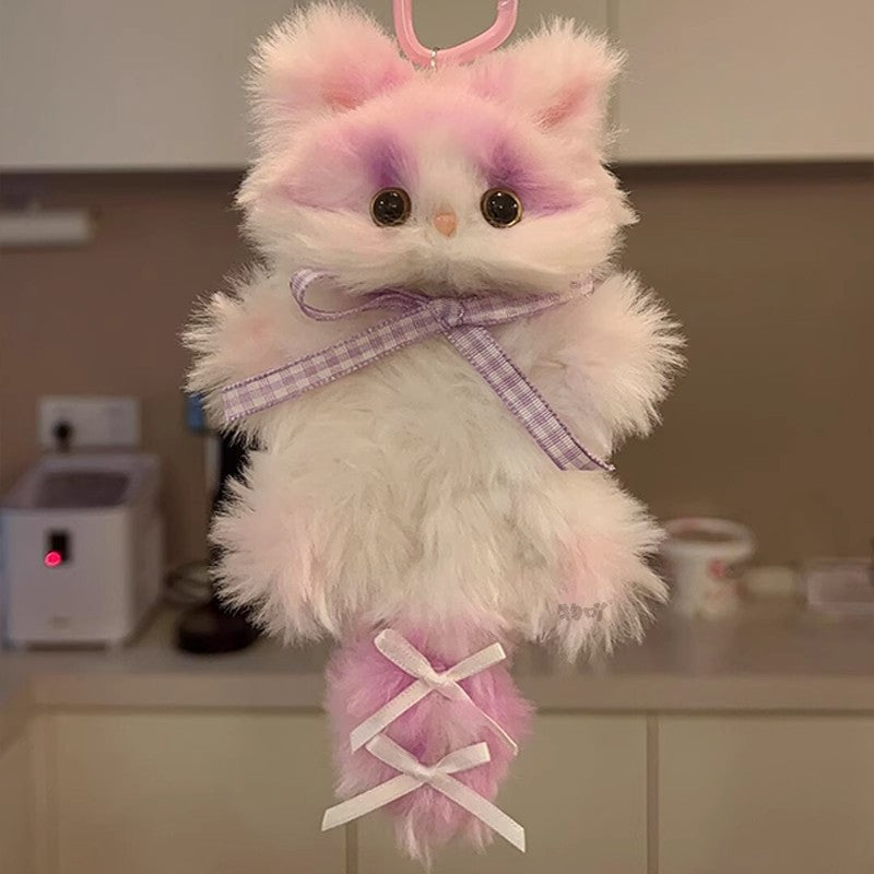 Cute Plush Cat Bag Charm Fluffy Keychain Pendant