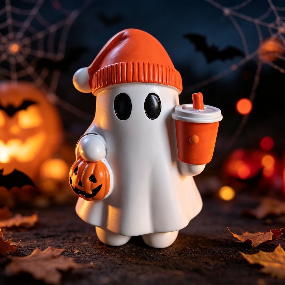 Halloween Ghost Resin Figurine Moon Night Tabletop Decor