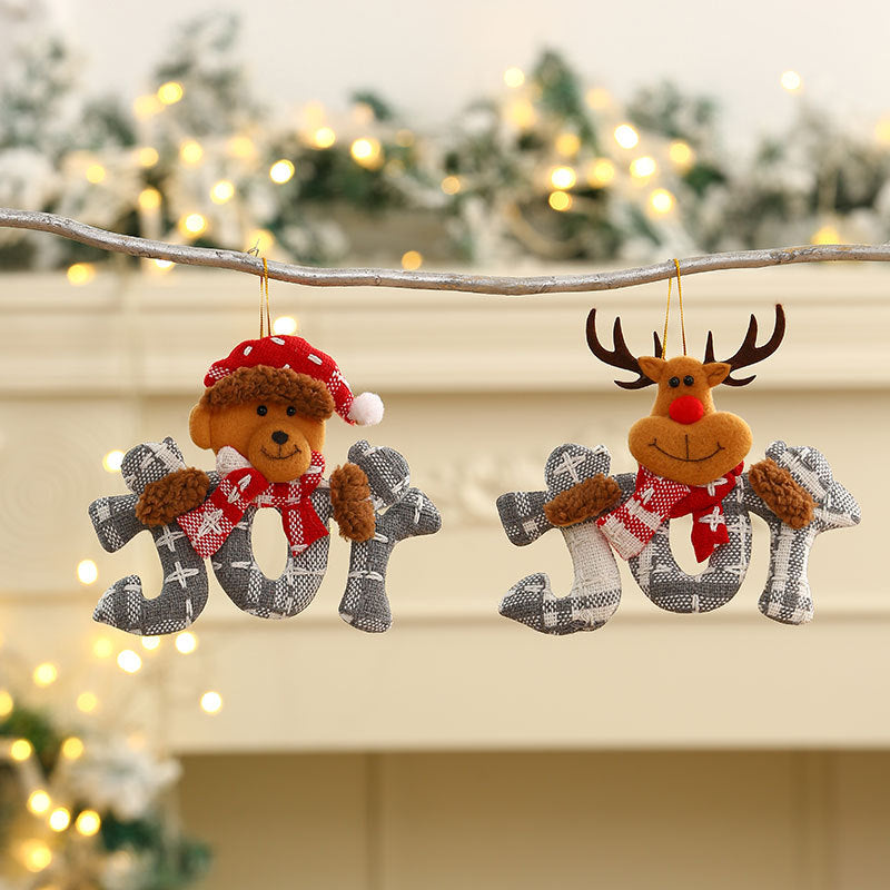 Festive Plush Christmas Hanging Ornament Set
