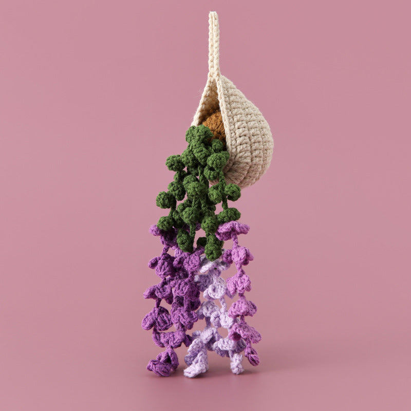 Handmade Crochet Hanging Flower Decor Rearview Mirror Charm