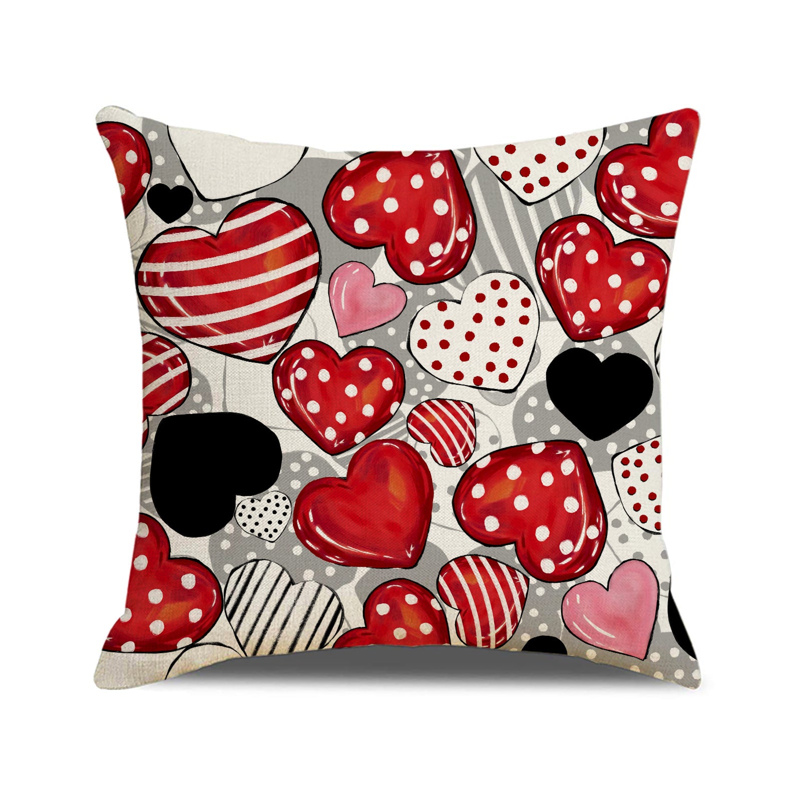Valentine Red Heart Pillow Covers Set Modern Cozy Home Decor