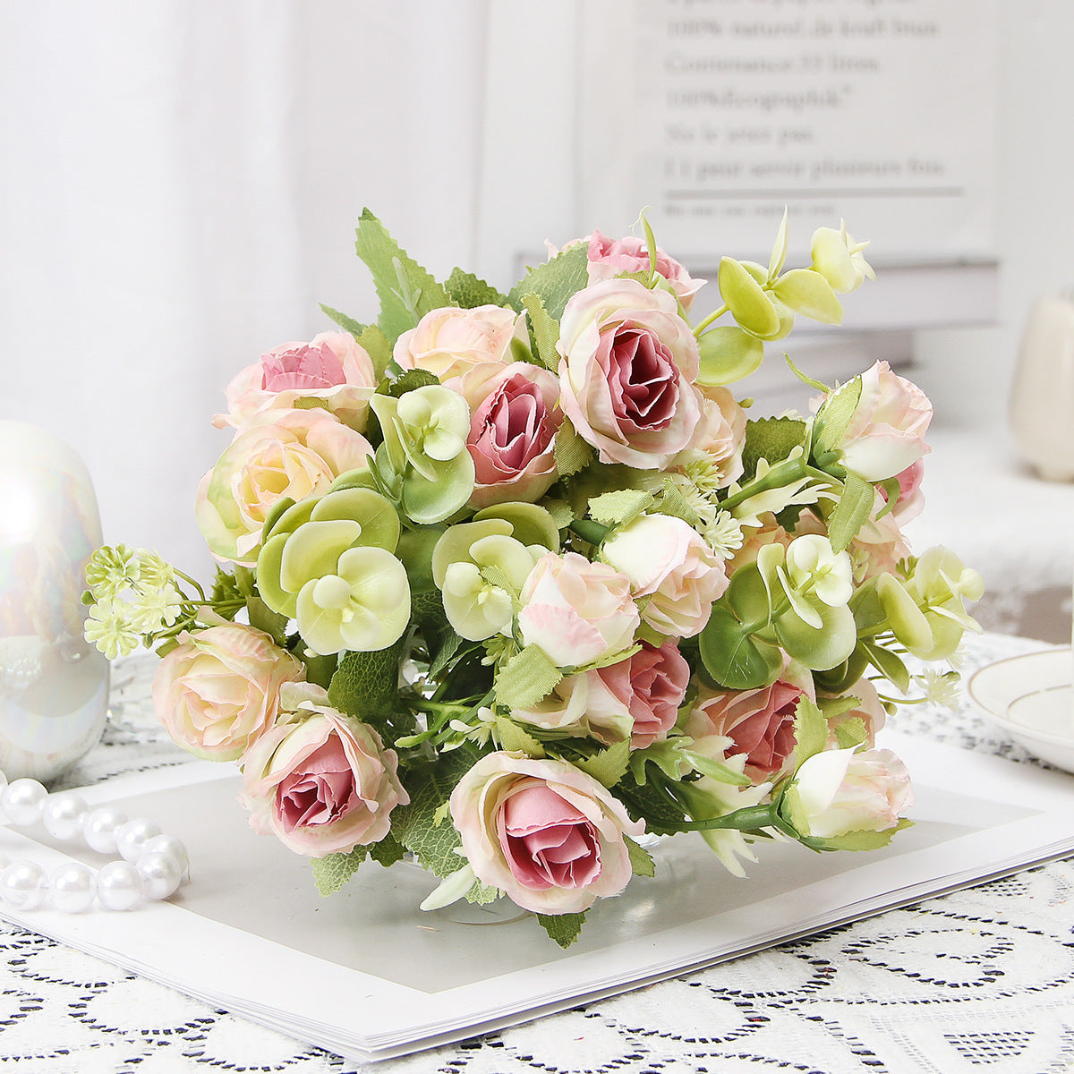 Valentine’s Day Faux Rose Bouquet Floral Arrangement