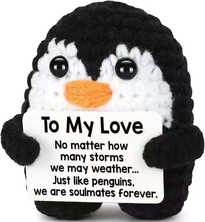 Crochet Plush Toy Cute Knitted Gift with Positive Message