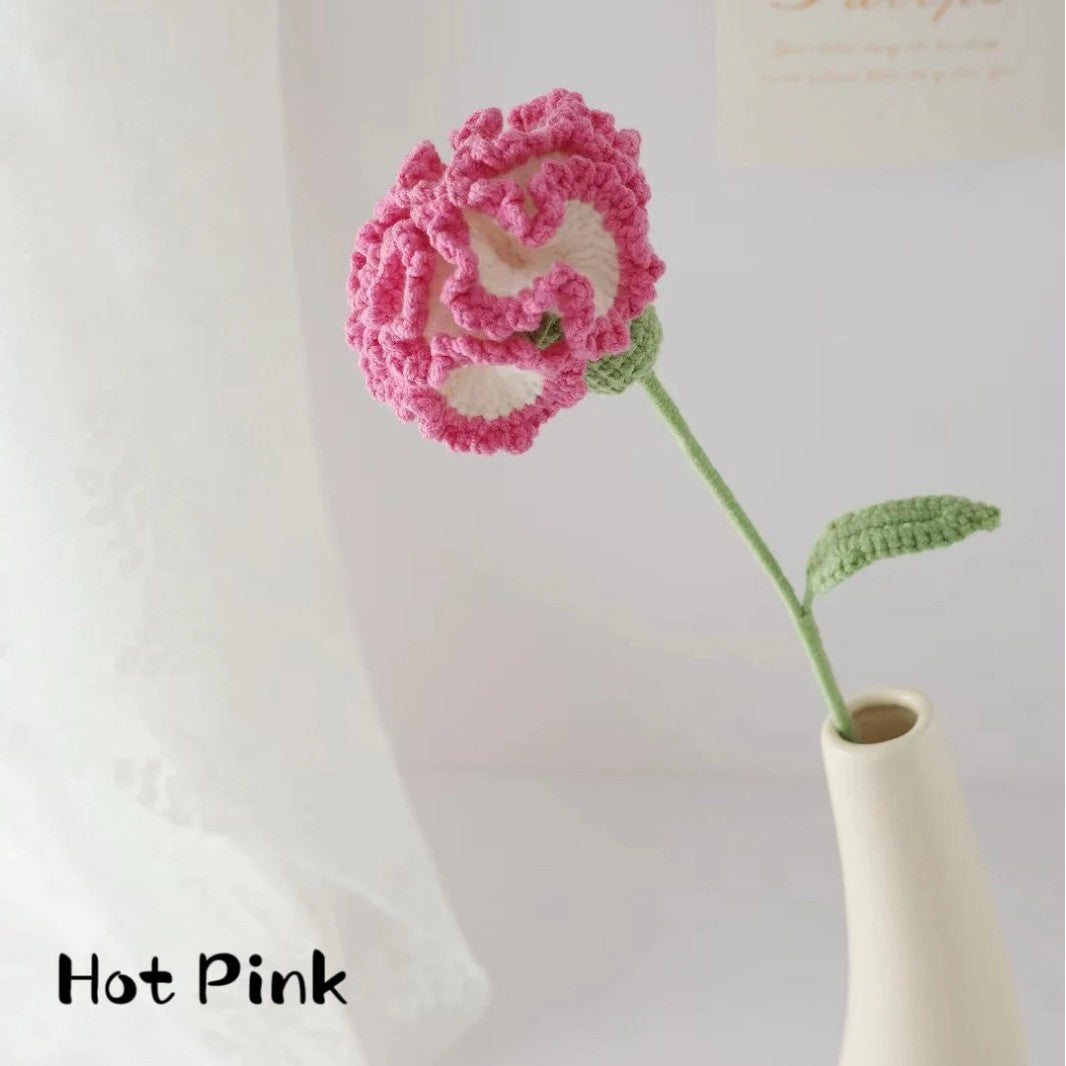 Crochet Handmade Flower Bouquet Knit Yarn Floral Decor