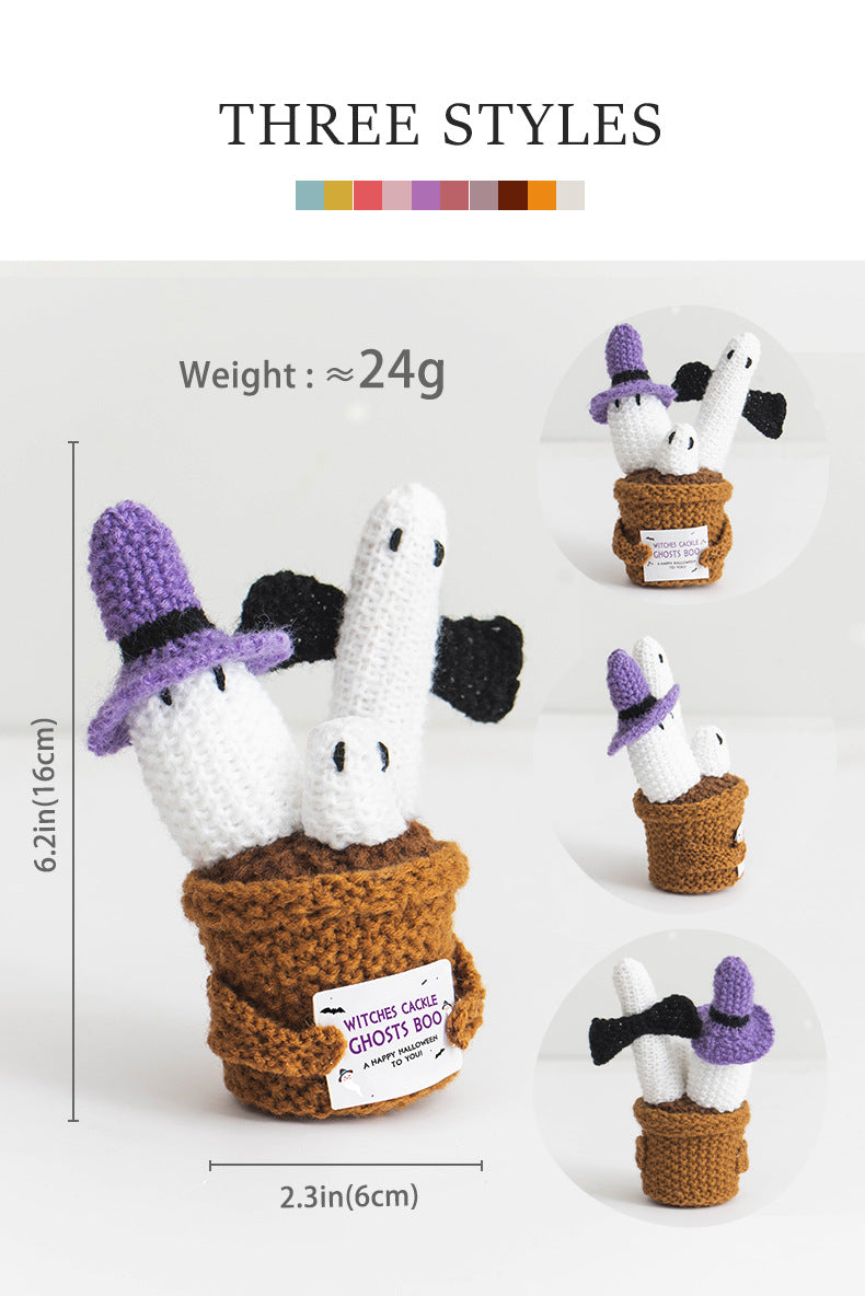 Halloween Crochet Ghost Plush Toy Kids Decor Gift