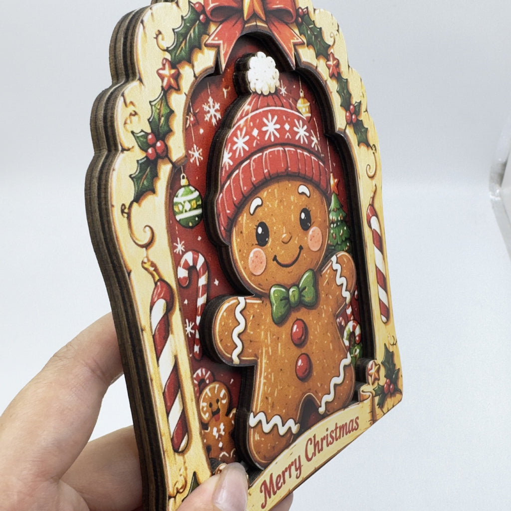 Christmas Wooden Santa Snowman Reindeer Character Tabletop Decor