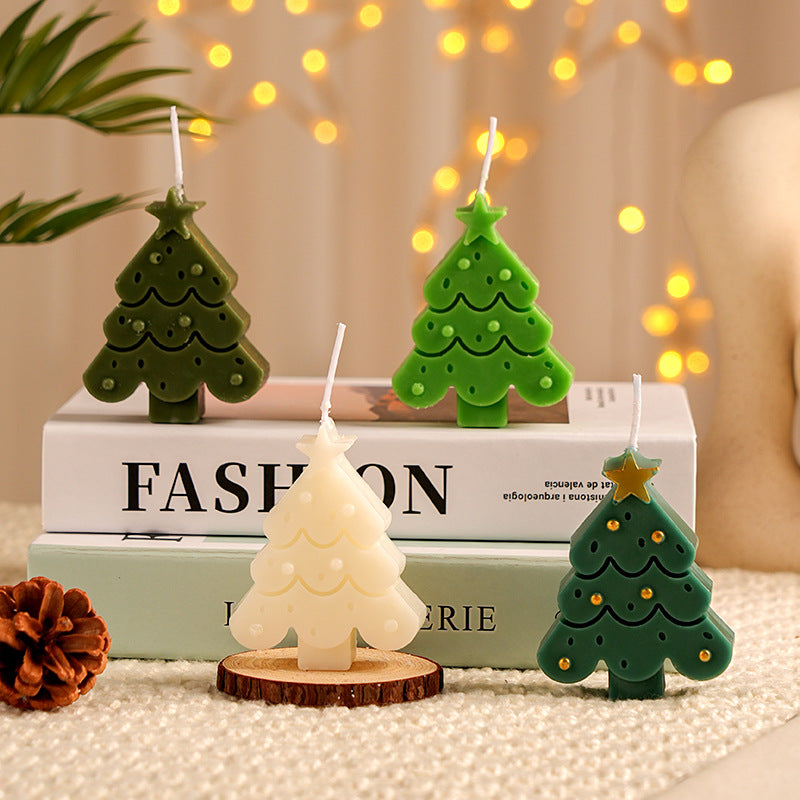 Christmas Tree Shaped Scented Candle Holiday Home Decor
