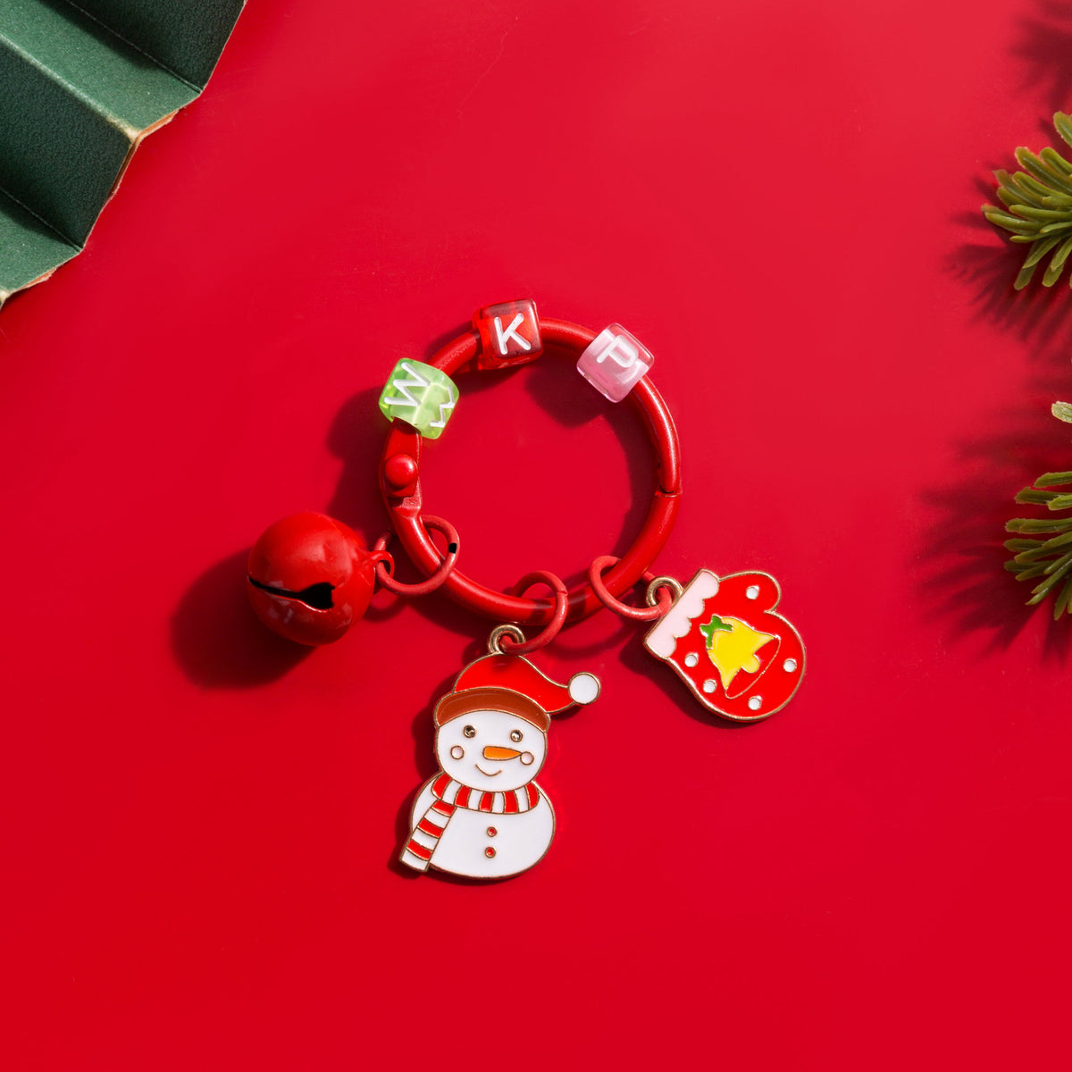 Christmas Santa Snowman Tree Charm Keychain Holiday Accessory