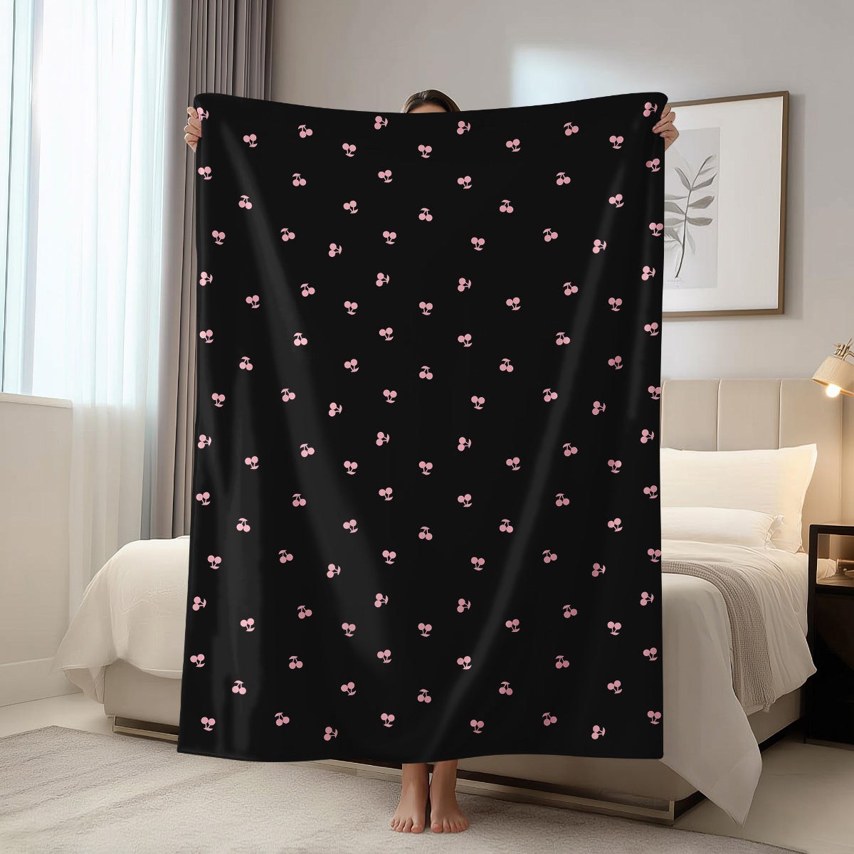 Valentine Flannel Throw Blanket Cozy Heart Print