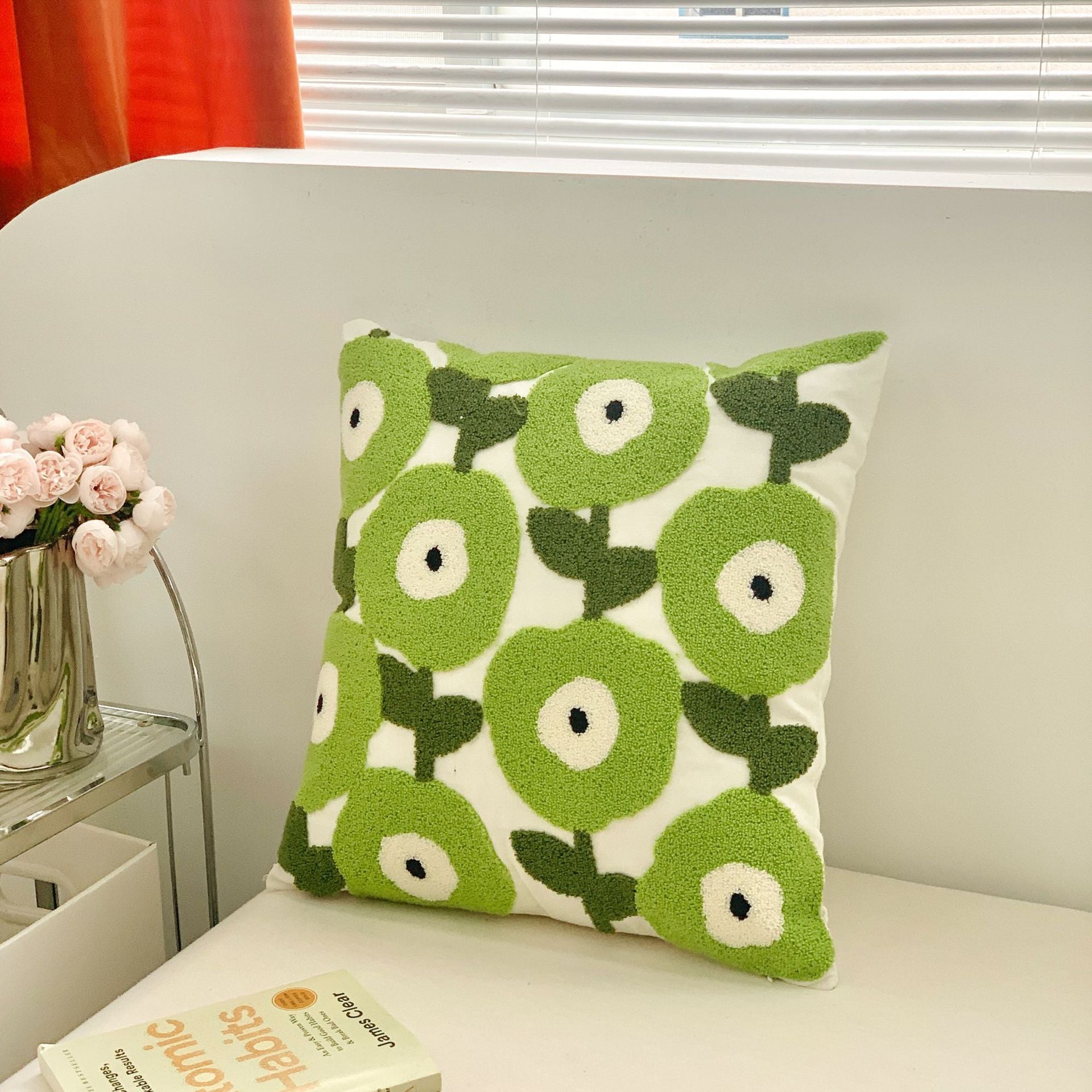 St. Patrick’s Day Green Botanical Embroidered Pillow Cover