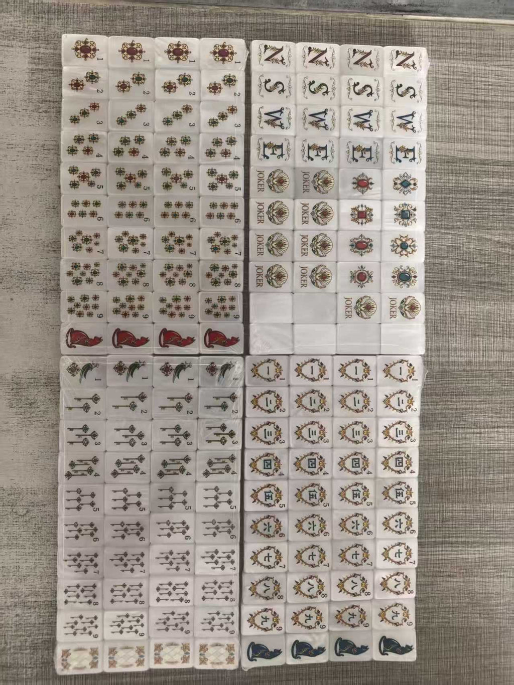 Elegant Pearl Acrylic Mahjong Tiles Set Classic Table Game