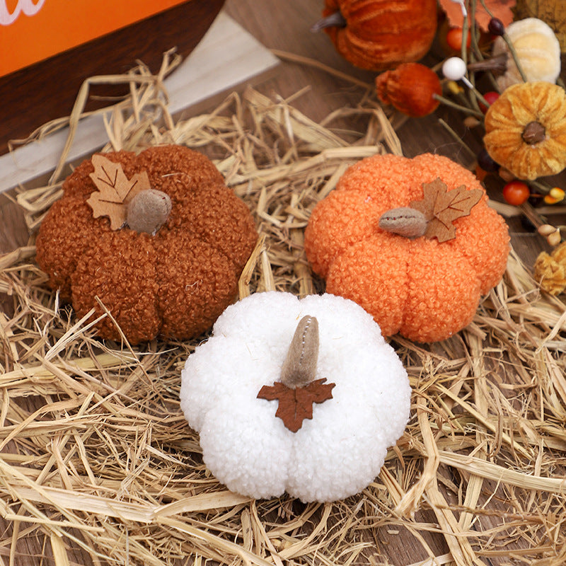 Plush Pumpkin Fall Harvest Tabletop Decoration
