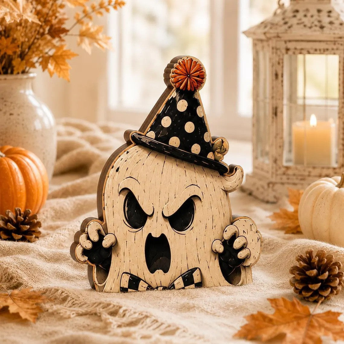 Halloween Ghost Wooden Tabletop Decoration Home Decor