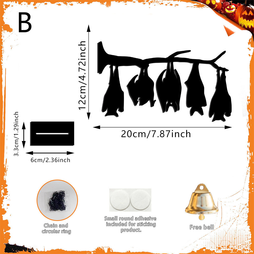 Acrylic Halloween Bat Garland Hanging Wall Decoration