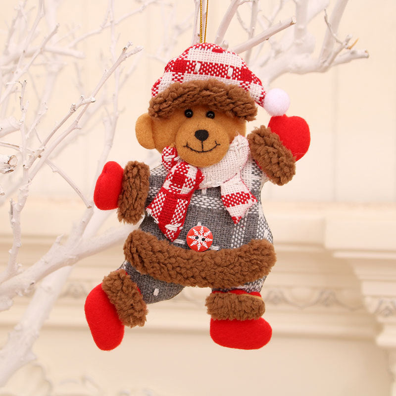 Cozy Plush Christmas Character Ornament Holiday Decoration Set