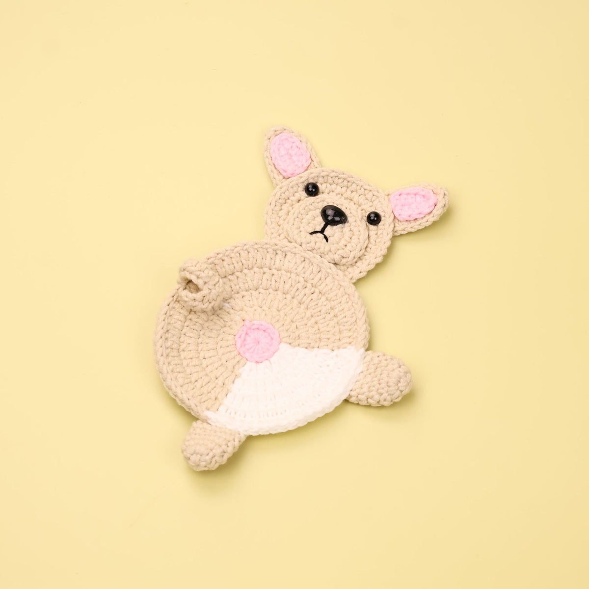 Handmade Crochet Corgi Animal Coaster Home Decor