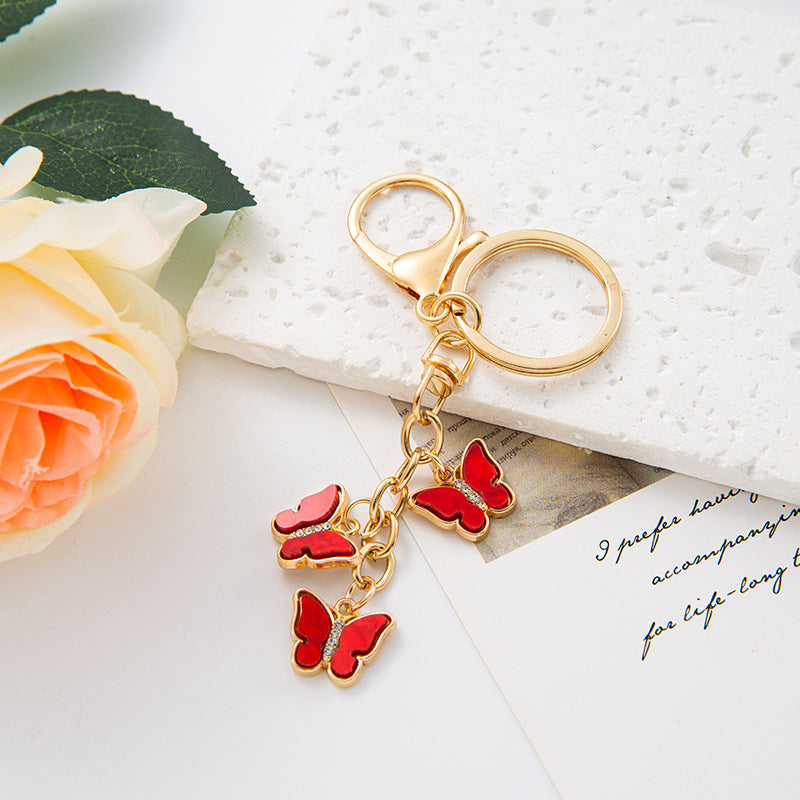 Butterfly Keychain Set Crystal Bag Charm Accessory