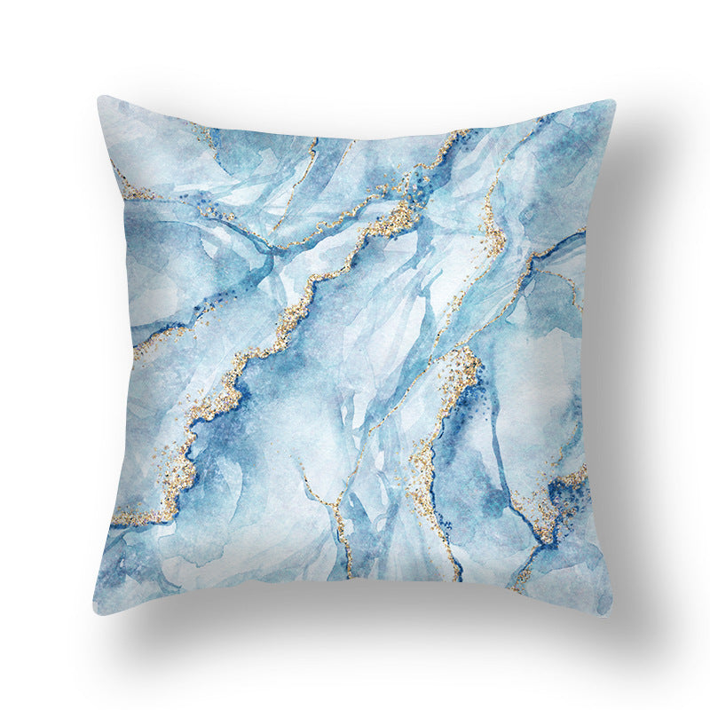 Abstract Gold Foil Linen Throw Pillow Cover 18x18 Square