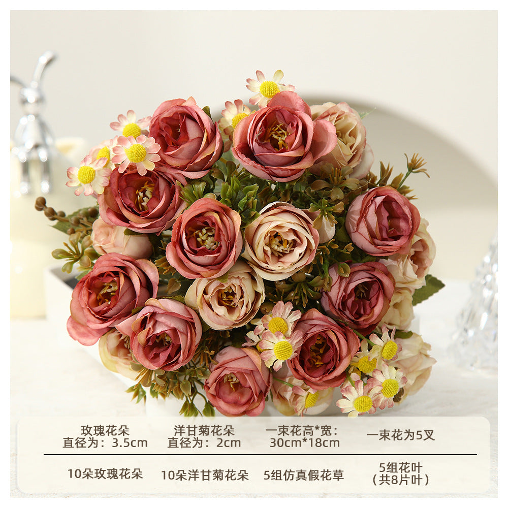 Silk Peony Floral Arrangement Faux Flowers Home Decor