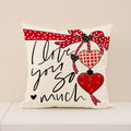 Valentine Heart Print Throw Pillow Covers Love Decor Set