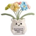 Crochet Flower Plush Pot Gift Emotional Decor Toy