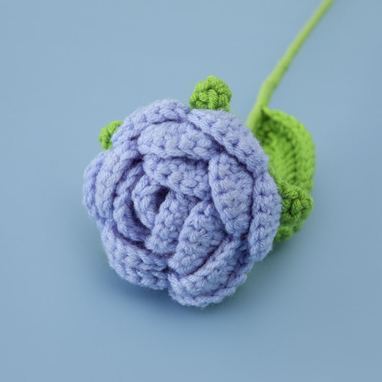 Valentine Crochet Rose Artificial Flower for Home Decor