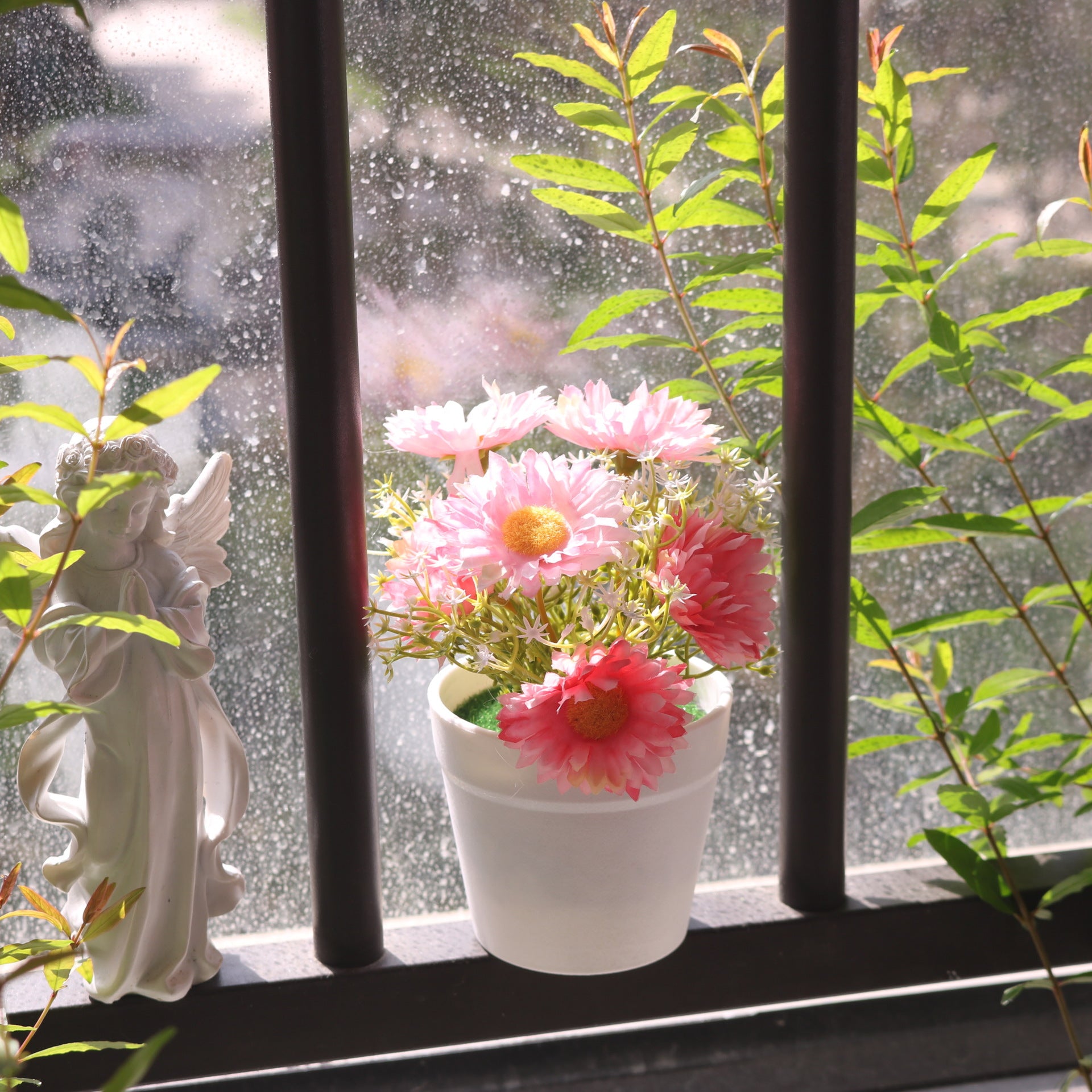 Valentine Faux Peony Daisy Potted Plant Ins Home Decor