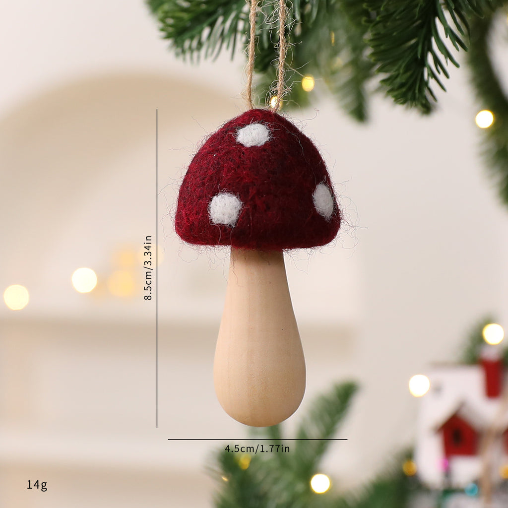 Felt Mushroom Hanging Ornament Woodland Christmas Decor