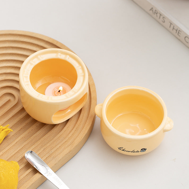 Ceramic Chocolate Fondue Mug with Hollow Warmer Base